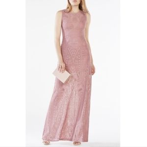 BCBGMaxAzria Stellah mauve lace gown